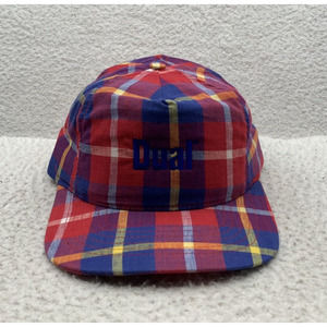 VTG Swingster‎ Dual Madras Blockhead Hat Snapback Red Blue Plaid Thin Painter